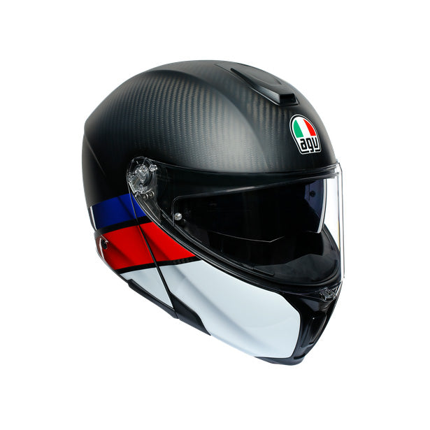 AGV Sportmodular Layer Carbon Red Blue Helmet Asian fit (FREE HEVIK HELMET BAG)
