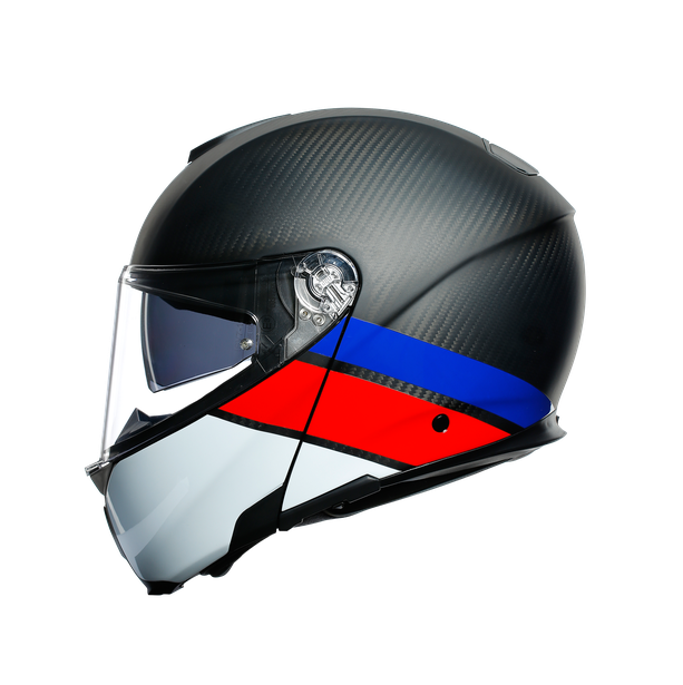 AGV Sportmodular Layer Carbon Red Blue Helmet Asian fit (FREE HEVIK HELMET BAG)