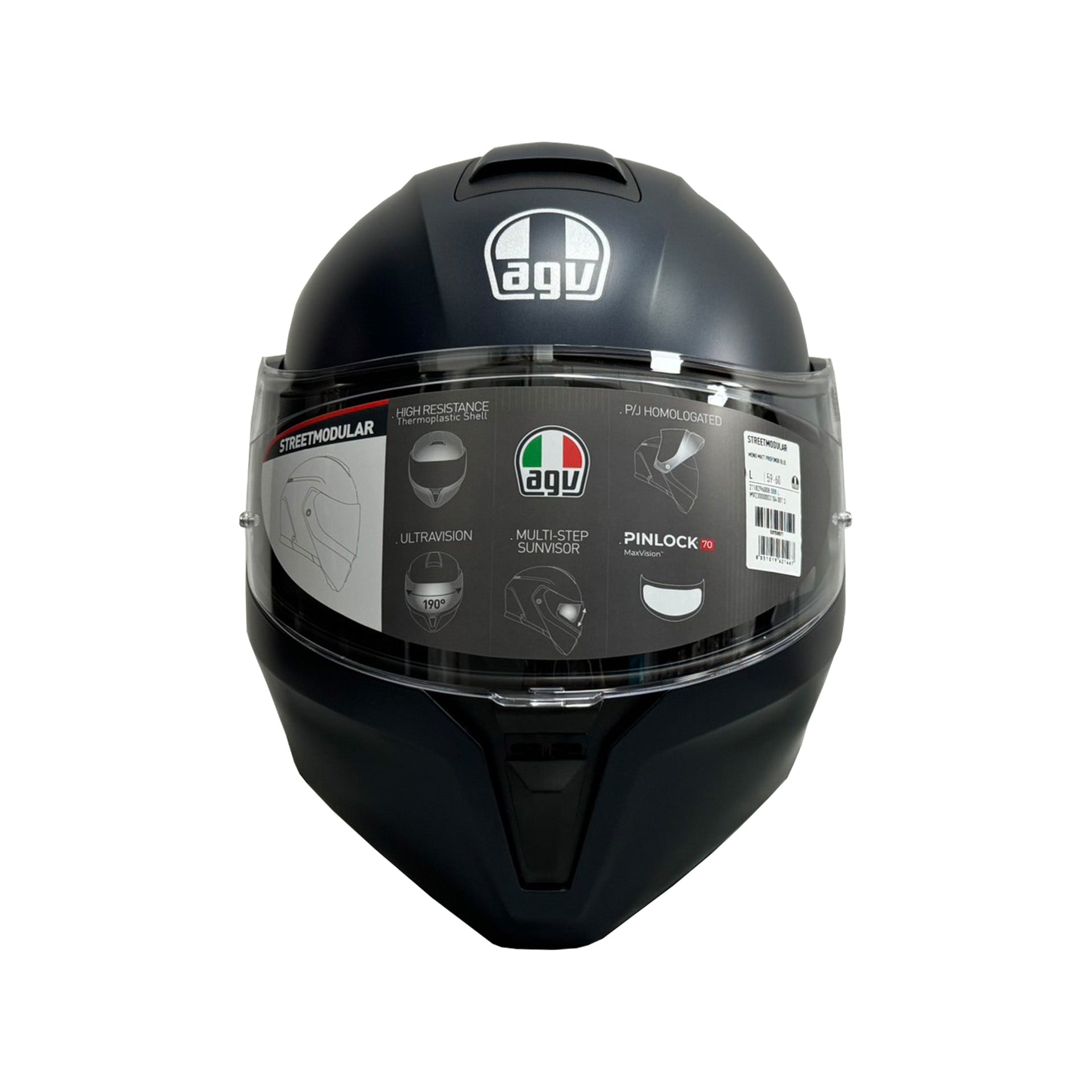 AGV Streetmodular Solid Helmet (Asian fit) FREE SENA E30 INTERCOM & HEVIK HELMET BAG