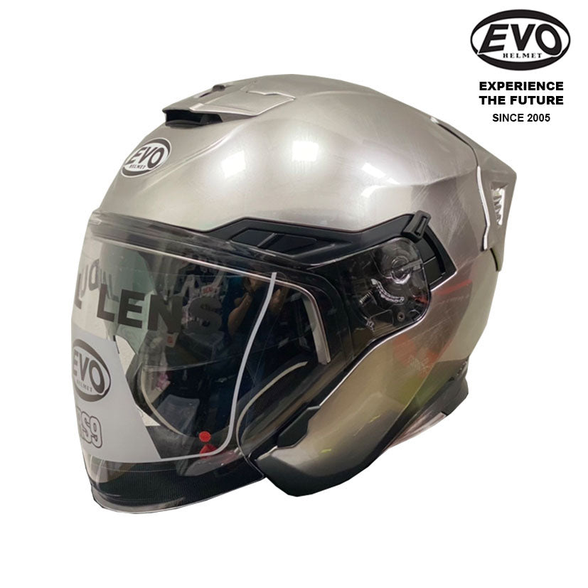 EVO RS9 Iridium Style Silver Helmet (FREE HEVIK HELMET BAG)