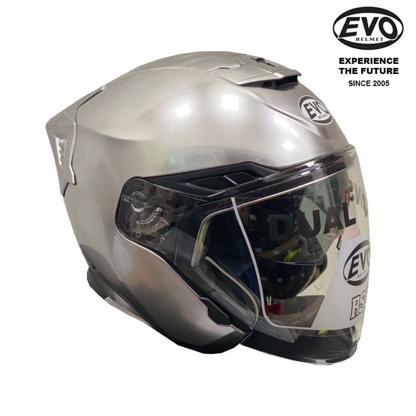 EVO RS9 Iridium Style Silver Helmet (FREE HEVIK HELMET BAG)
