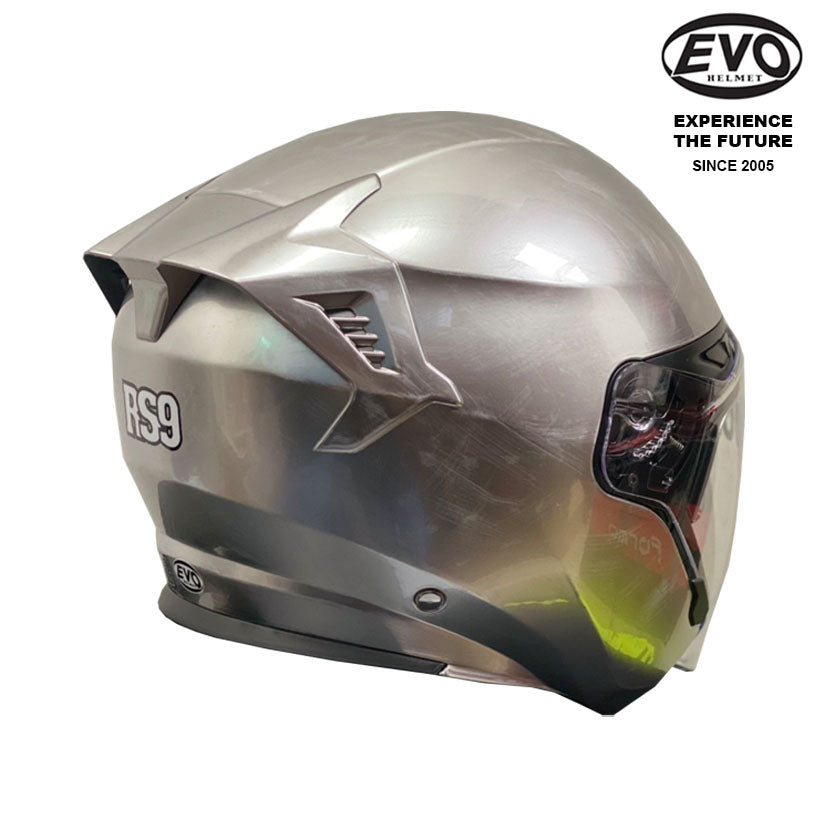 EVO RS9 Iridium Style Silver Helmet (FREE HEVIK HELMET BAG)