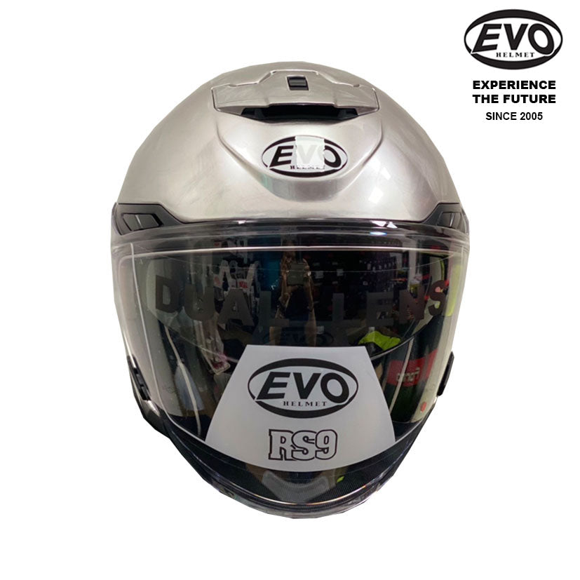 EVO RS9 Iridium Style Silver Helmet (FREE HEVIK HELMET BAG)