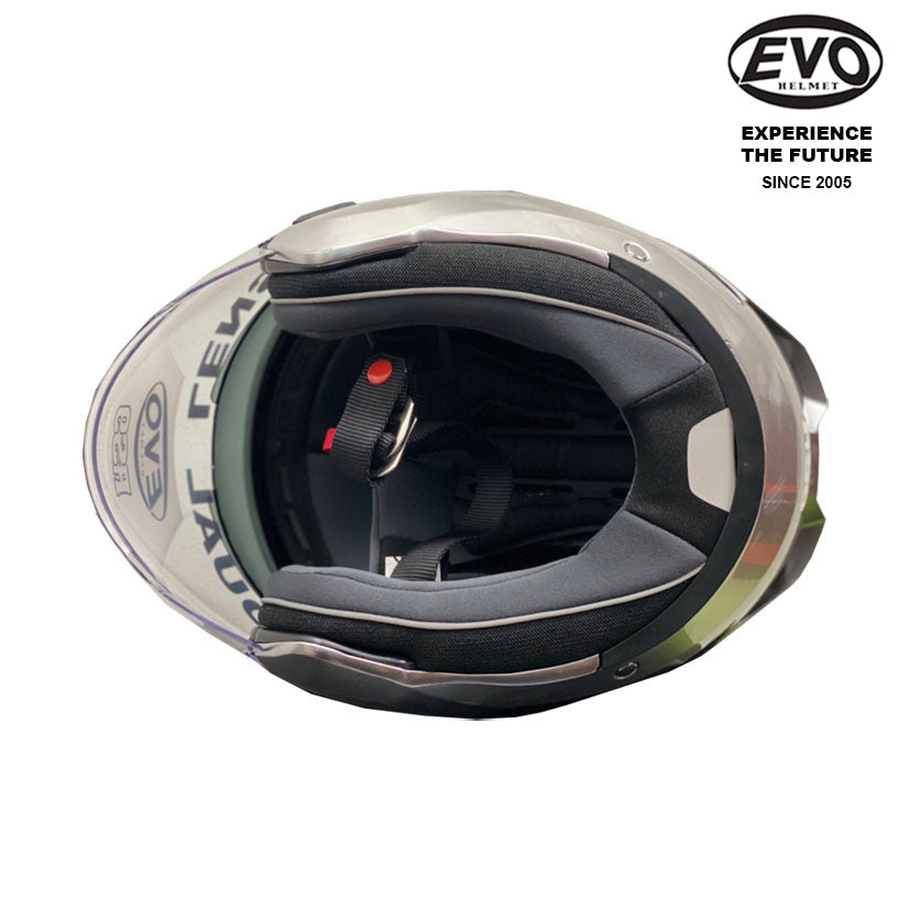 EVO RS9 Iridium Style Silver Helmet (FREE HEVIK HELMET BAG)