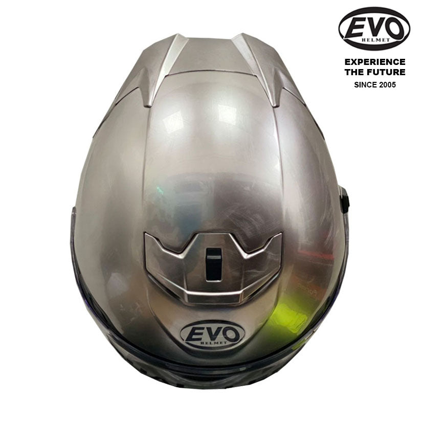 EVO RS9 Iridium Style Silver Helmet (FREE HEVIK HELMET BAG)