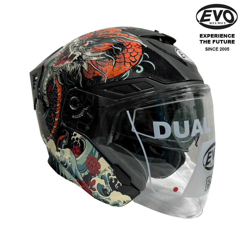 EVO RS9 Koi Dragon Helmet (FREE HEVIK HELMET BAG)
