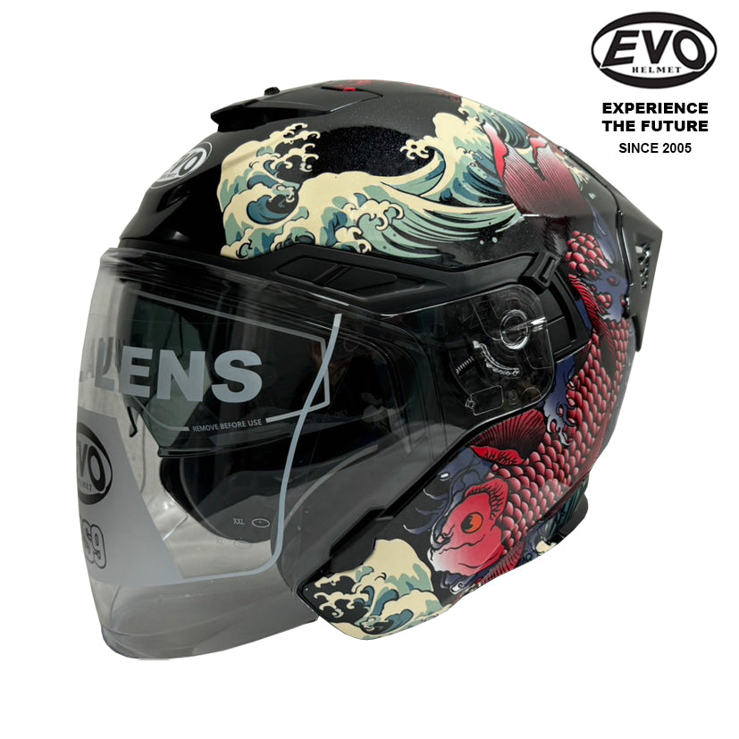EVO RS9 Koi Dragon Helmet (FREE HEVIK HELMET BAG)