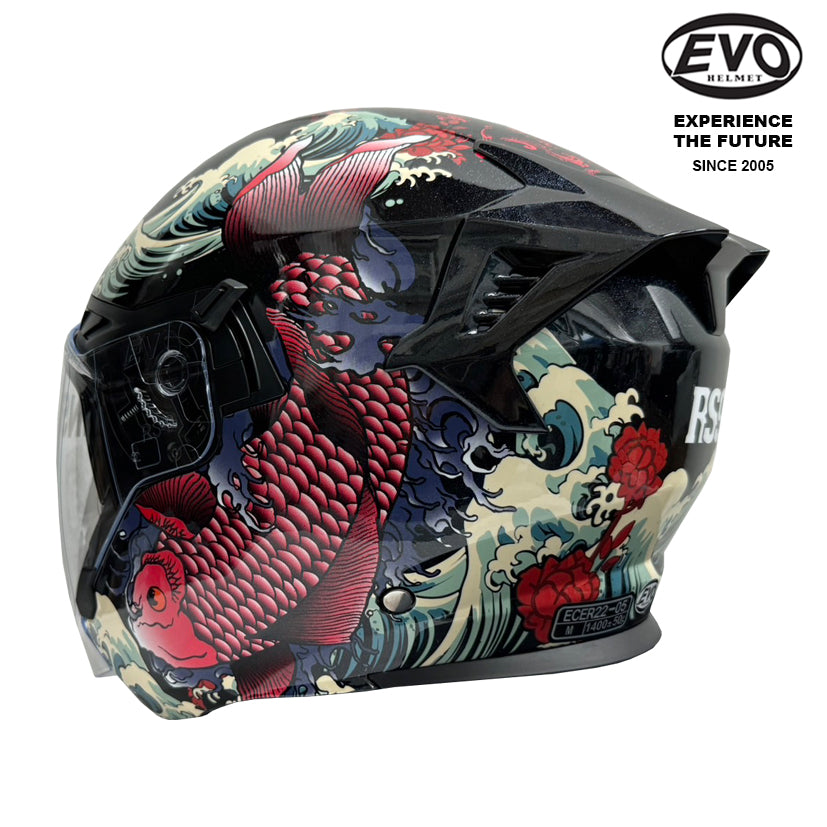 EVO RS9 Koi Dragon Helmet (FREE HEVIK HELMET BAG)