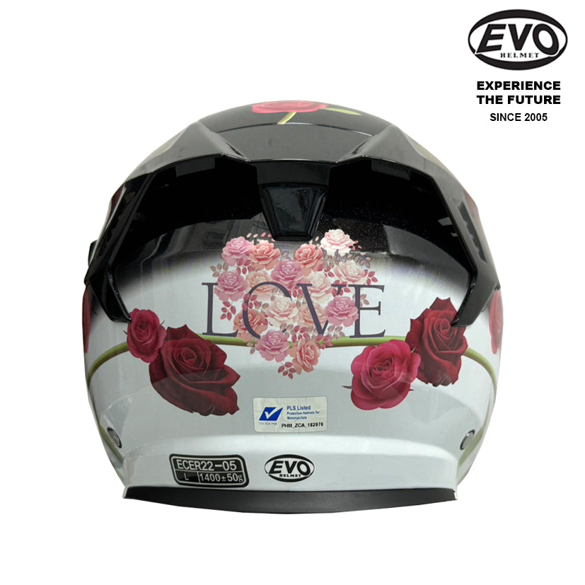 EVO RS9 Roses Helmet (FREE HEVIK HELMET BAG)