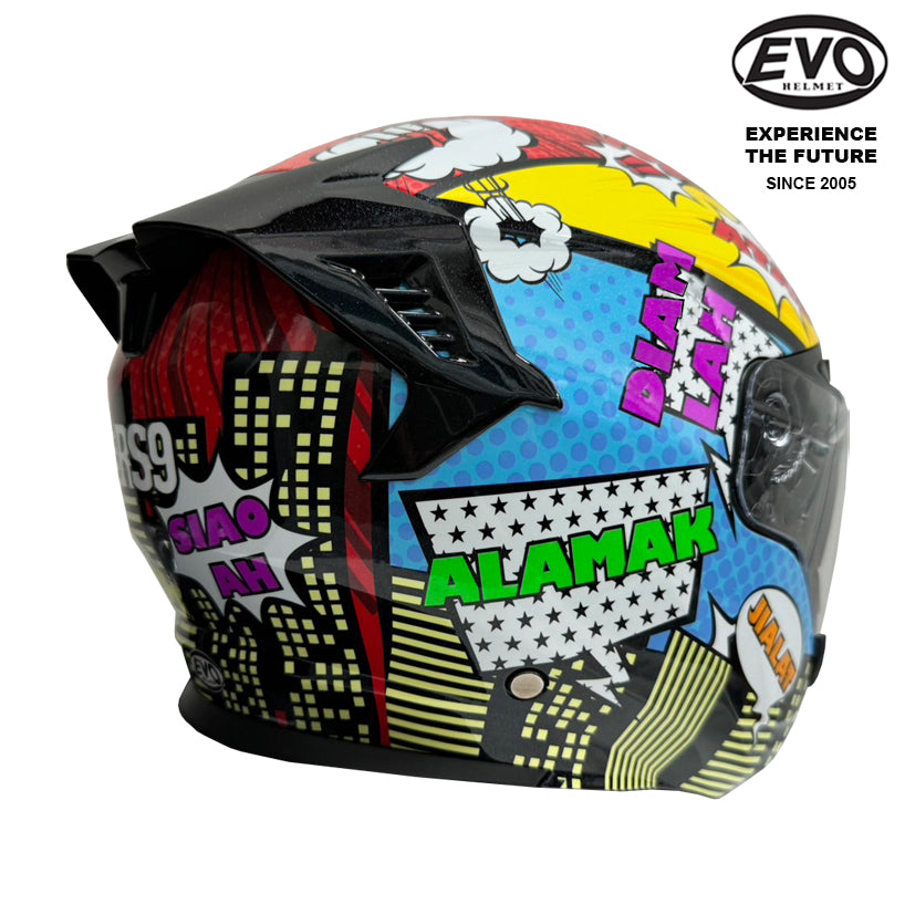 EVO RS9 Singlish Helmet (FREE HEVIK HELMET BAG)