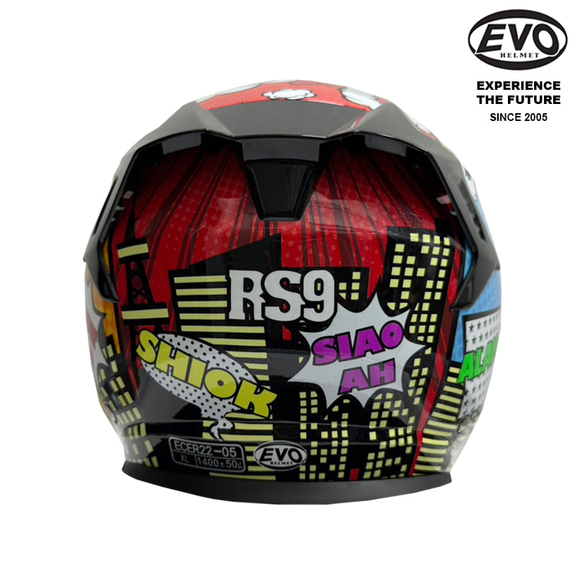 EVO RS9 Singlish Helmet (FREE HEVIK HELMET BAG)