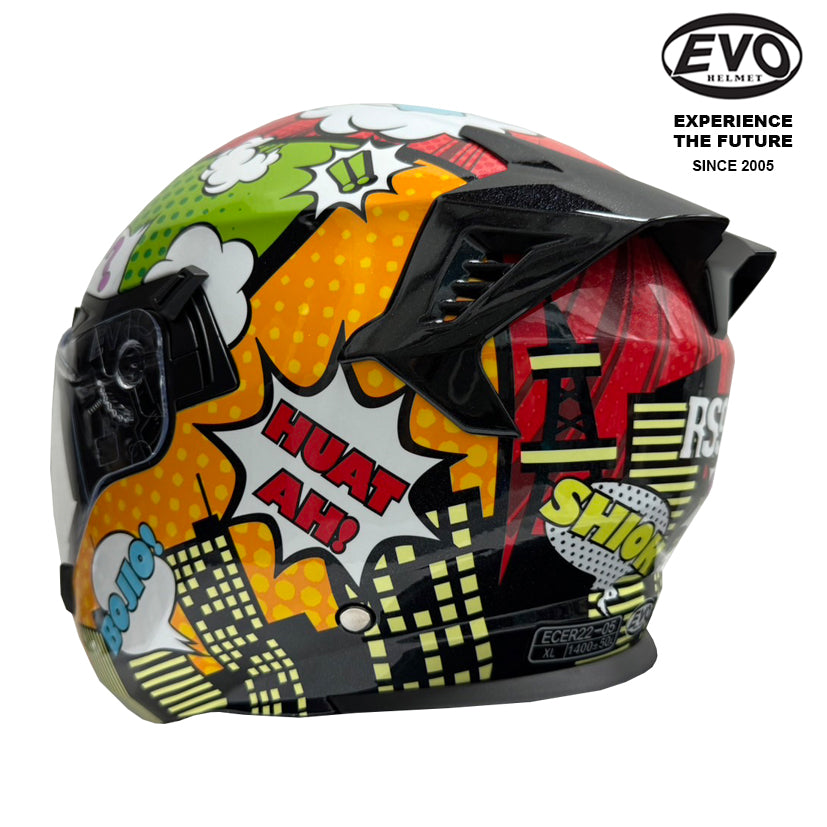 EVO RS9 Singlish Helmet (FREE HEVIK HELMET BAG)