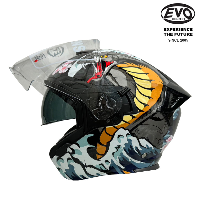 EVO RS9 Snake & Tiger Helmet (FREE HEVIK HELMET BAG)