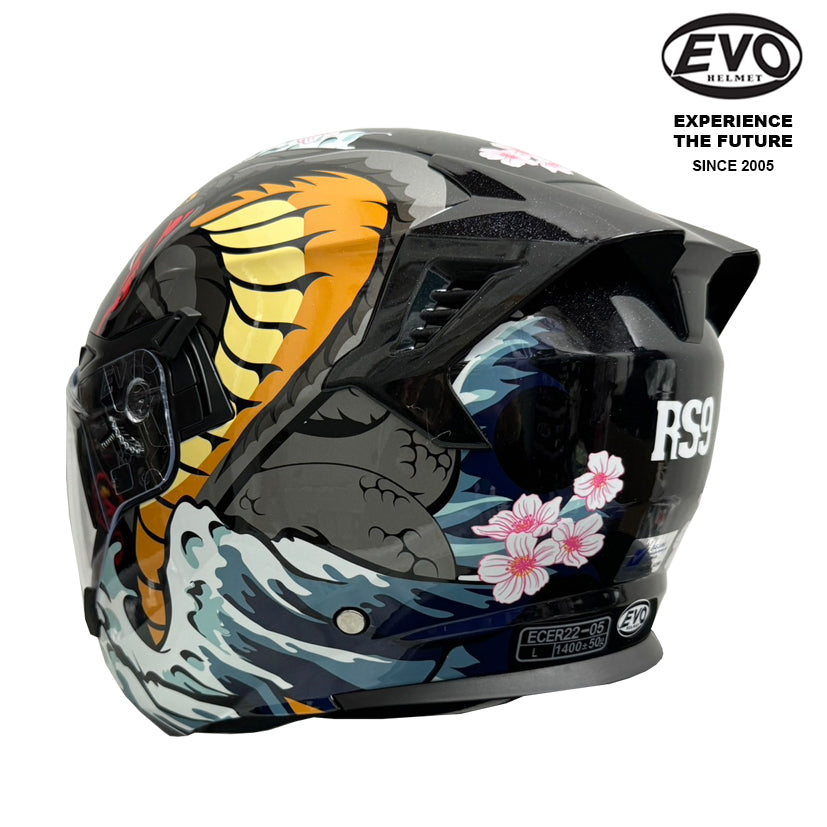 EVO RS9 Snake & Tiger Helmet (FREE HEVIK HELMET BAG)