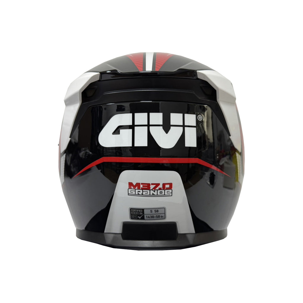 GIVI M37.0 Graphic Rosso Helmet (FREE HEVIK HELMET BAG)
