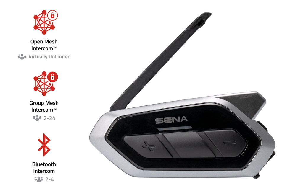 Sena 50R Mesh 2.0 Intercom™ Communication System with Premium Sound By Harman Kardon (Single Pack)